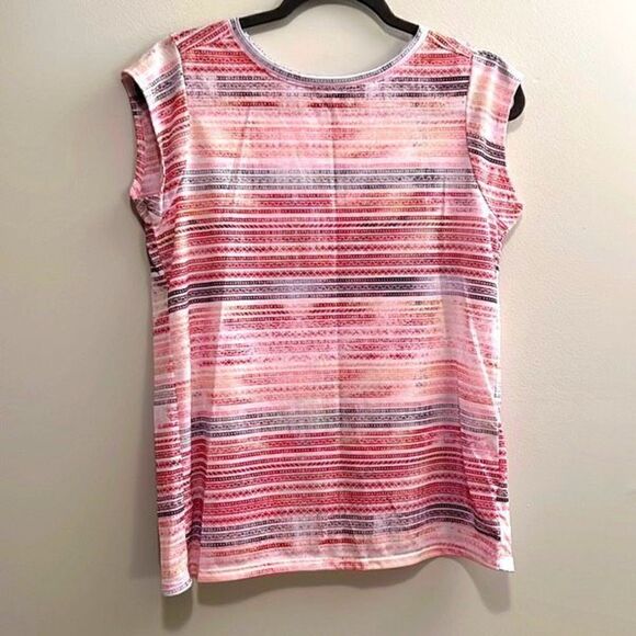 Prana Women's Aztec Print Wrap Style Back Capped Sleeve T-shirt - Picture 1 of 7